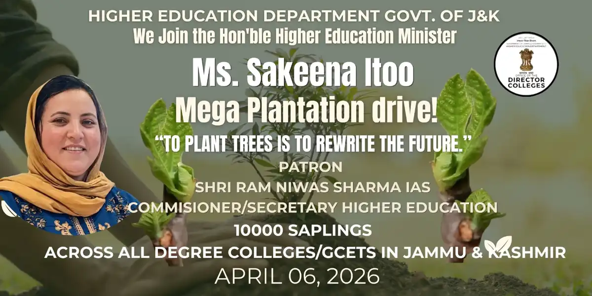 UT wide Mega Plantation Drive launched by Hon'ble Minister MS. Sakeena Itoo